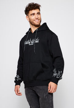 Poleron Canguro Print Manga Negro Family Shop