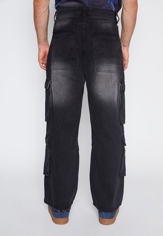 Jeans Hombre Negro Skate Multicargo Family Shop