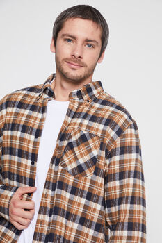 Camisa Hombre Azul Franela Family Shop