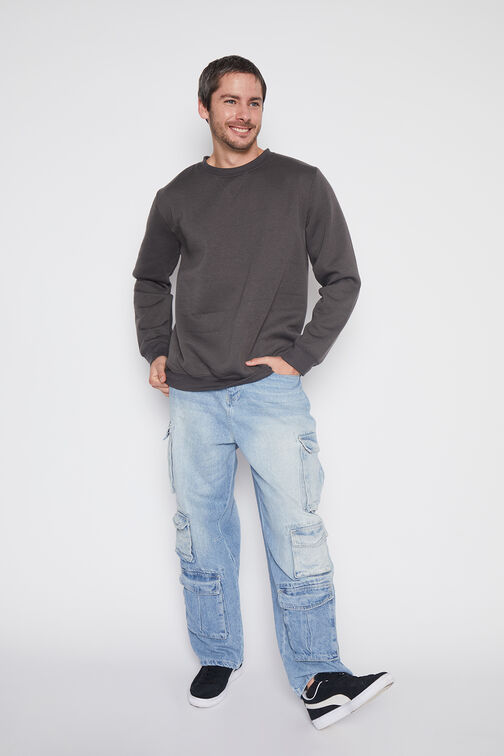Poleron Hombre Gris Basic Family Shop