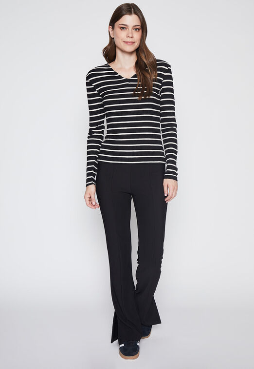Calza Mujer Negro Flare  Abertura Family Shop