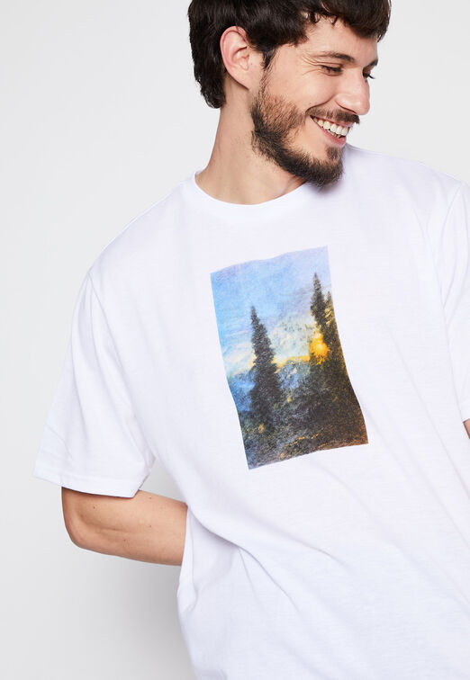 Polera Print Foto Summer Blanco Family Shop
