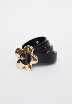 Cinturon Mujer Flor Negro Family Shop