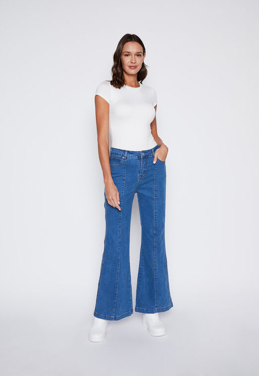 Jeans Mujer Azul Flare Family Shop