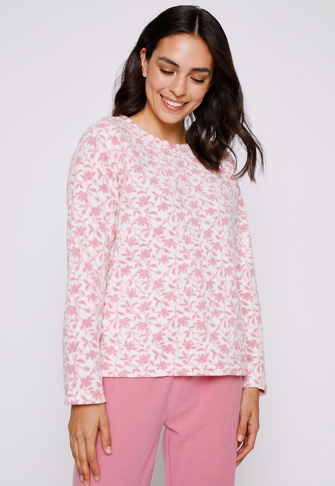 Pijama Mujer Rosado Polar Liso Family Shop