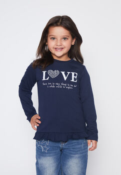 Polera Nina Azul Vuelo Love Family Shop