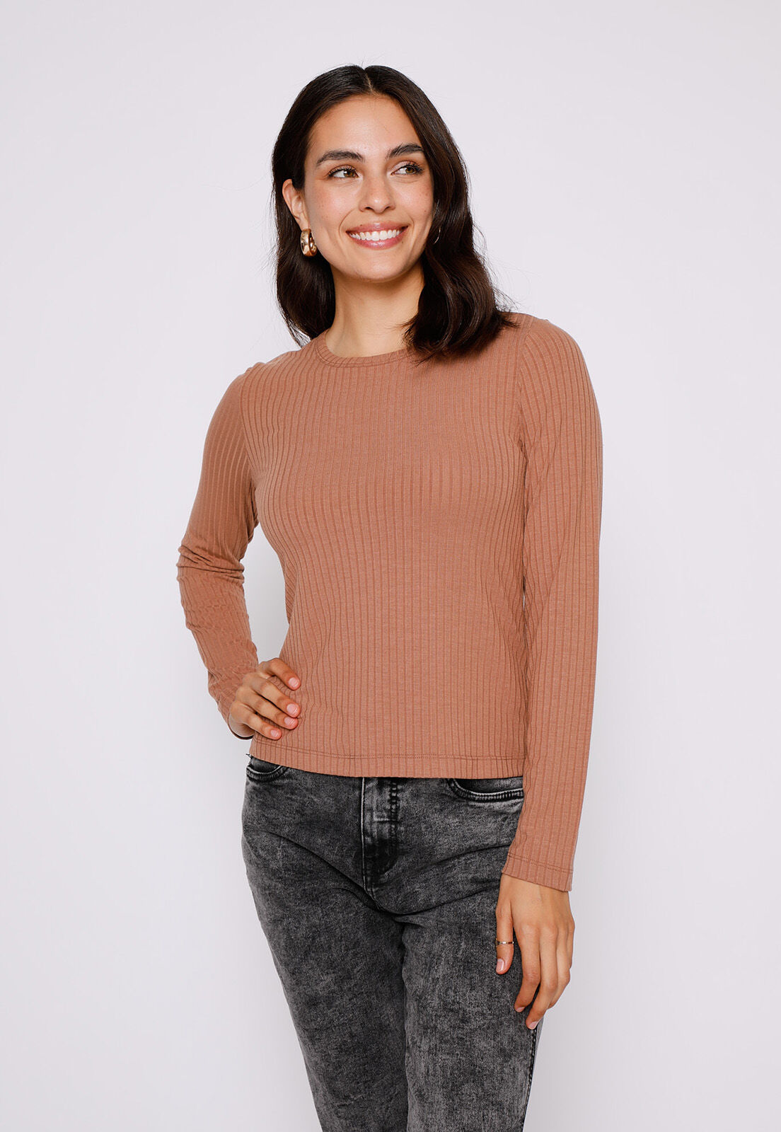 Polera cafe mujer best sale