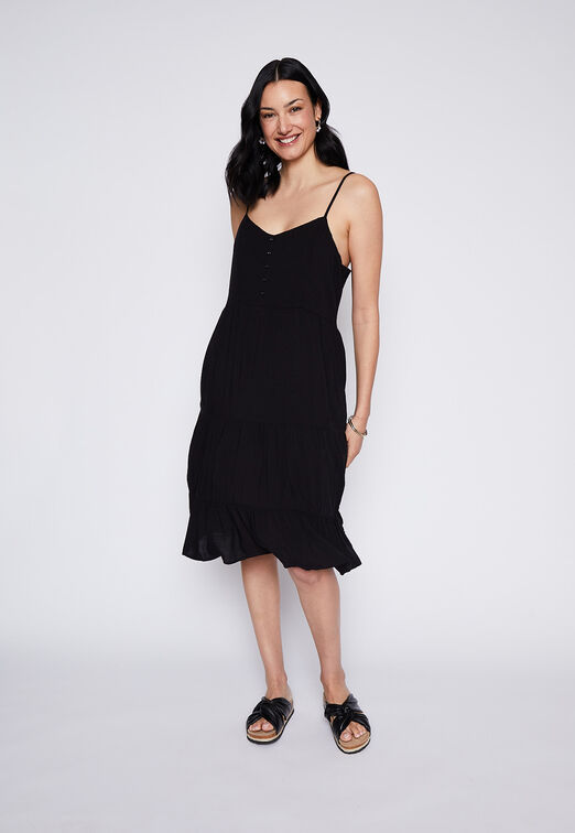 Vestido Pabilo Lino Negro Family Shop