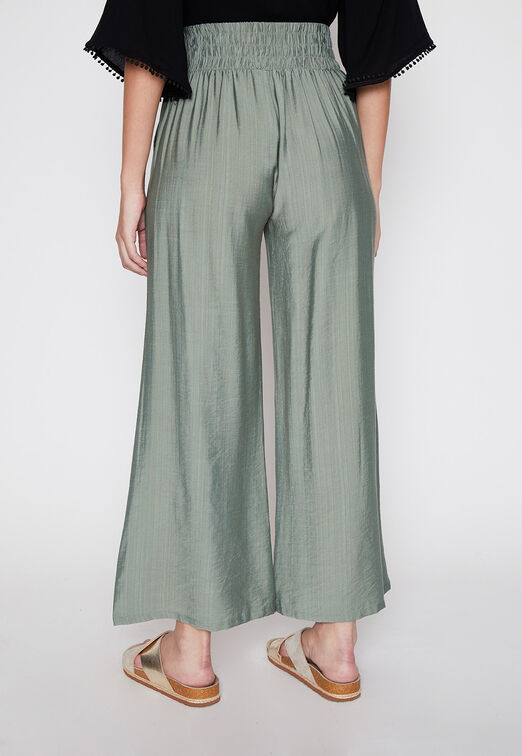 Pantalon Mujer Verde Wide Leg Family Shop