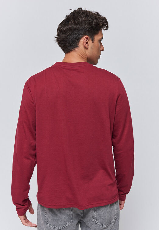 Polera Manga Larga Print Basic Burdeo Family Shop