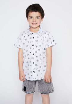 Camisa Nino Blanco Full Print Family Shop