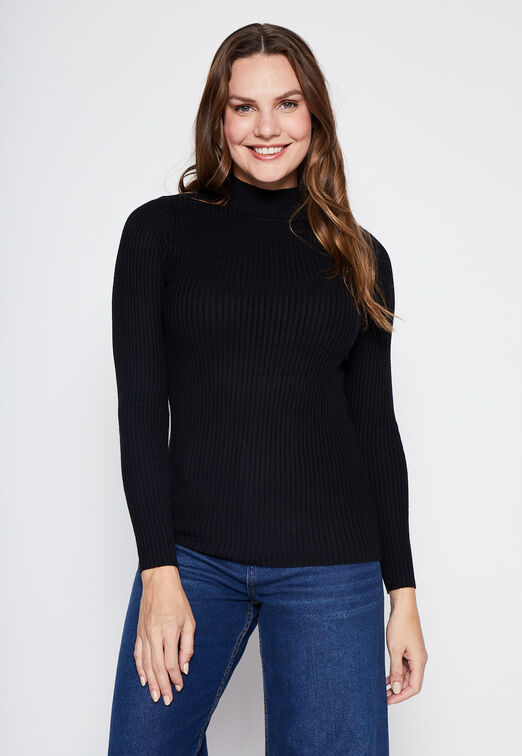 Sweater Canuton Cuello Alto Negro Family Shop