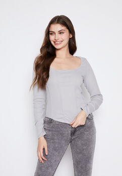 Polera Mujer Gris Corset Family Shop