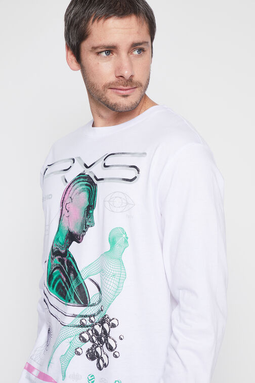 Polera Hombre Blanco Virtual Family Shop