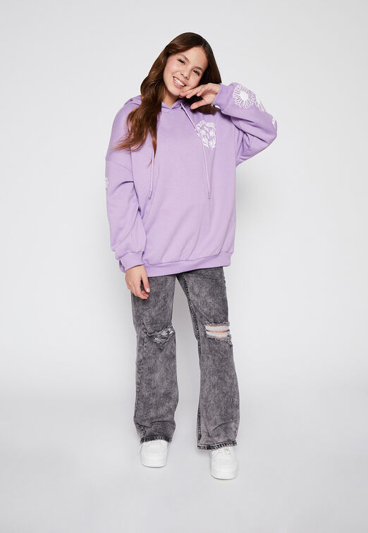 Poleron Oversize Blooming Lila Family Shop