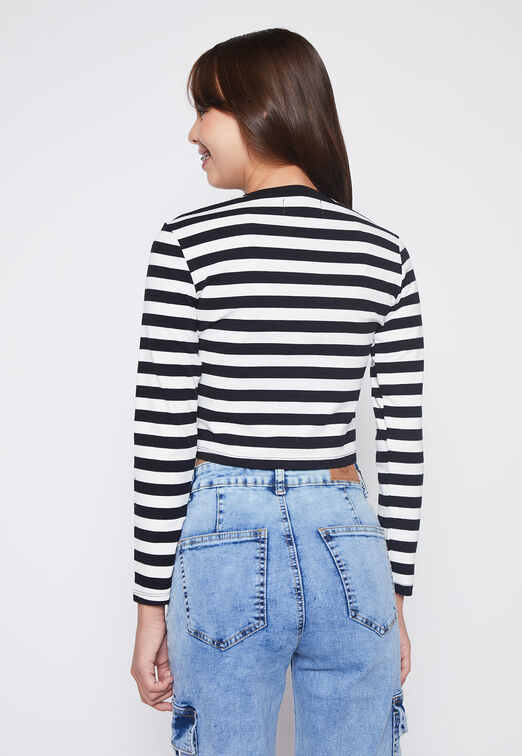 Polera Lola Negro Listada B&N Family Shop