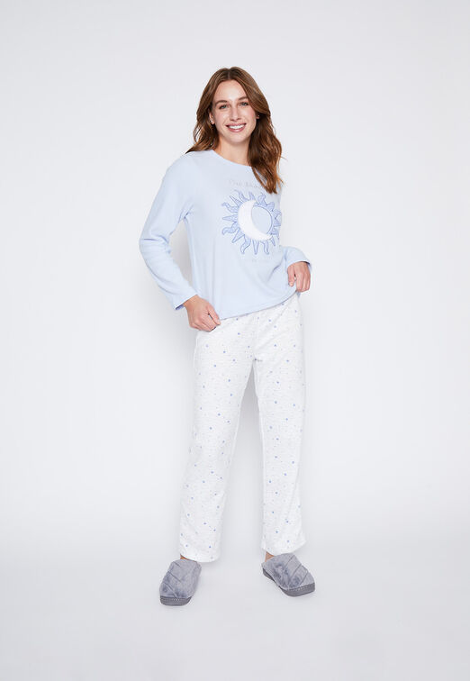 Pijama Mujer Celeste Polar Family Shop