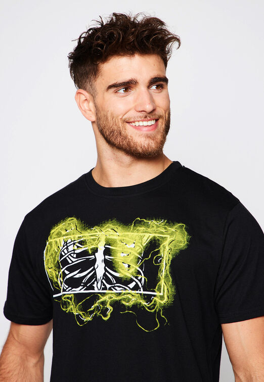 Polera Esqueleto Fluor Negro Family Shop