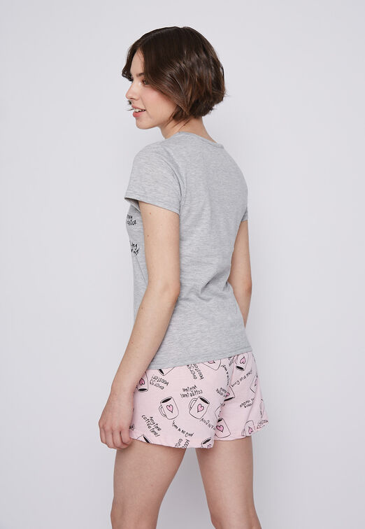 Pijama M/C Estampado Short Print Family Shop