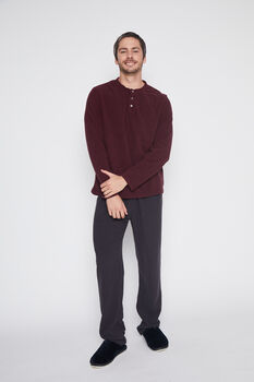 Pijama Hombre Burdeo Polar Liso Family Shop