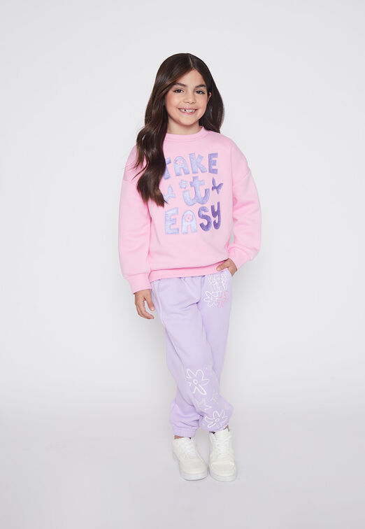Poleron Nina Rosado Metalizado Family Shop