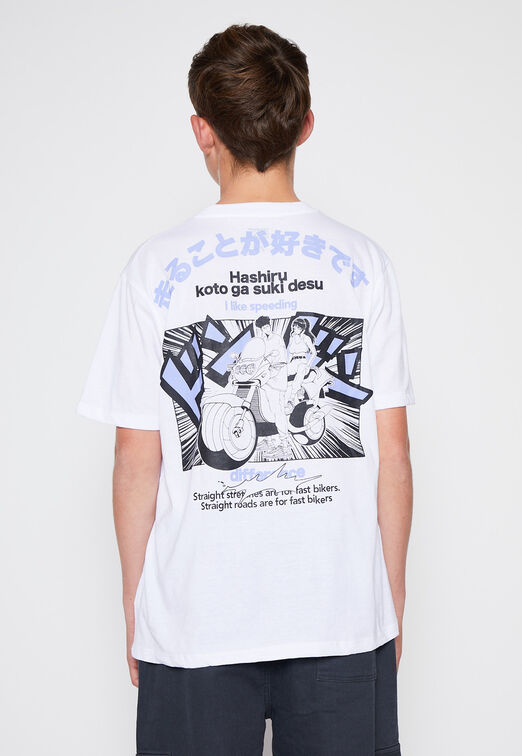 Polera Estampado Anime Blanco Family Shop